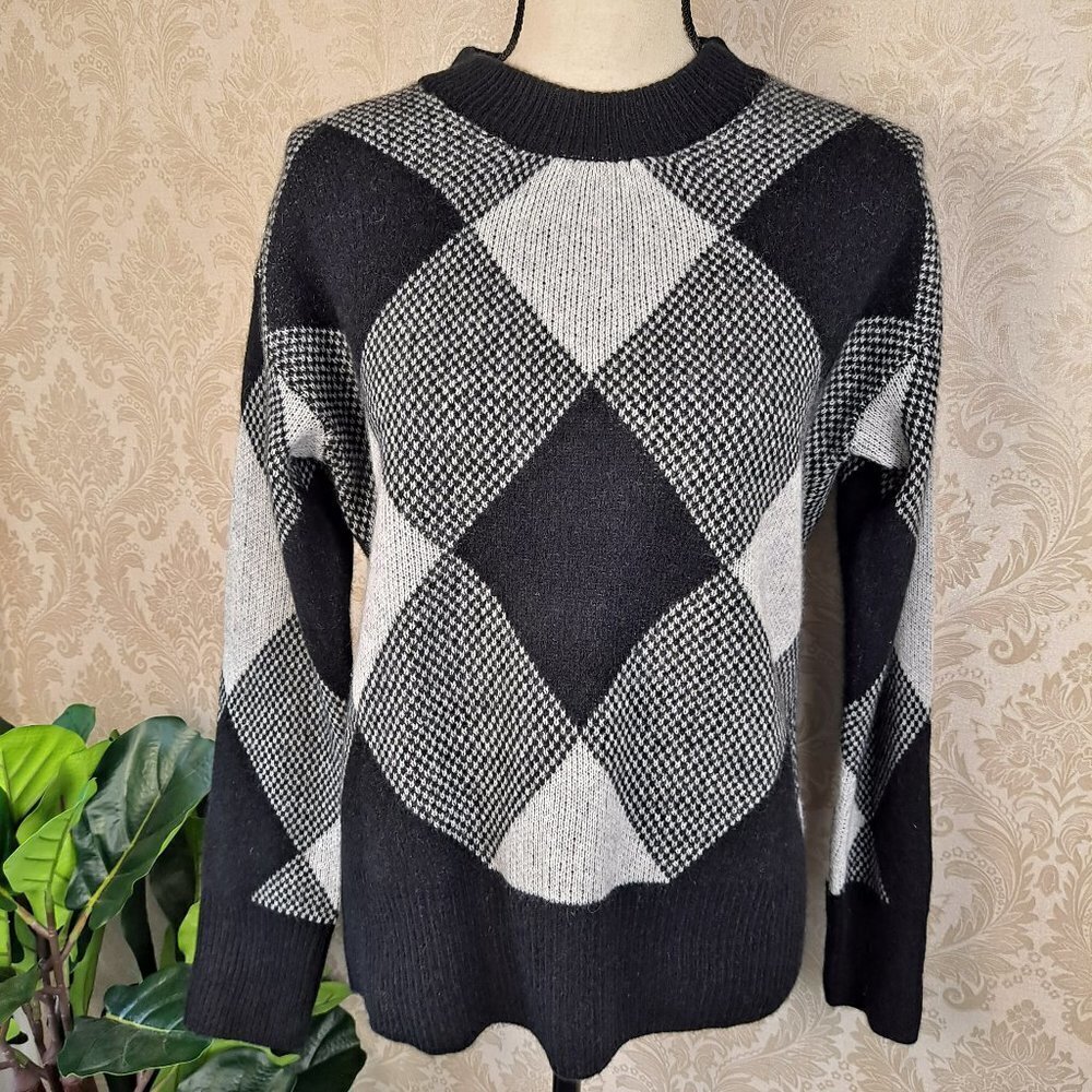 Aqua Cashmere Size Small 100% Cashmere Diamond Pattern Pullover Sweater …